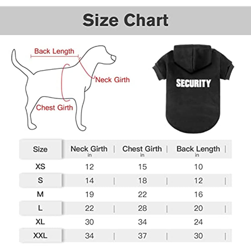 Security Dog Hoodies Puppy Sweater Cold Weather Dog Coats Soft Brushed Fleece Pet Clothes Hooded Sweatshirt For Dog Cat-Paw Print Pad