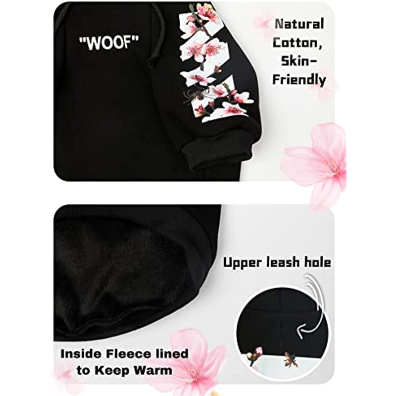 Woof Dog, Designer Dog Hoodies For Small Medium Large Breeds-Paw Print Pad