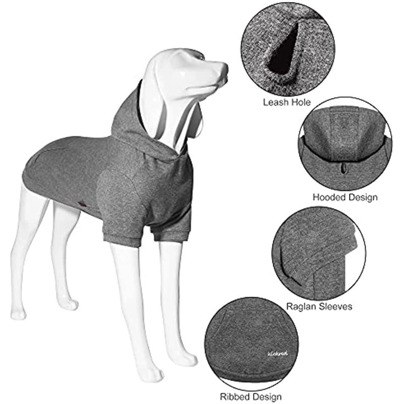 Basic Dog Hoodie Sweatshirts, Pet Clothes Hoodies Sweater With Hat & Leash Hole, Soft Cotton Outfit Coat For Small Medium Large Dogs-Paw Print Pad