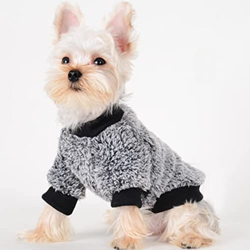 Pet Dog Clothes Dog Sweater Soft Thickening Warm Pup Dogs Shirt Winter Puppy Sweater-Paw Print Pad