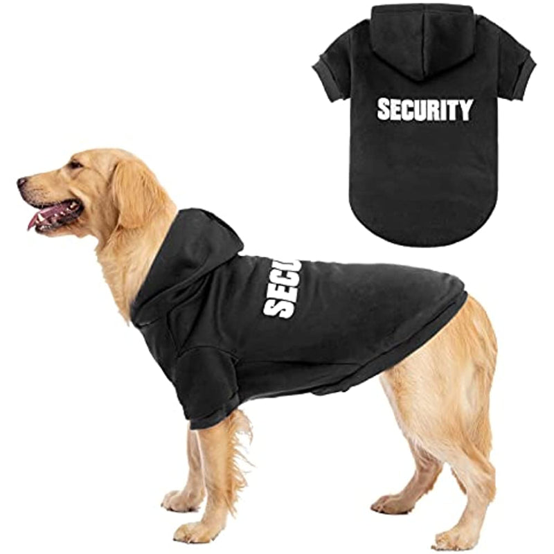 Security Dog Hoodies Puppy Sweater Cold Weather Dog Coats Soft Brushed Fleece Pet Clothes Hooded Sweatshirt For Dog Cat-Paw Print Pad