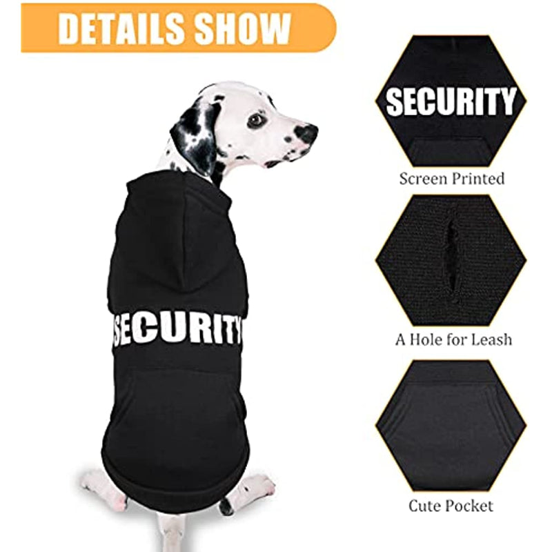 Dog Hoodie Security Dog Sweater Soft Brushed Fleece Dog Clothes Dog Hoodie Sweatshirt With Pocket Dog Sweaters For Large Dogs-Paw Print Pad