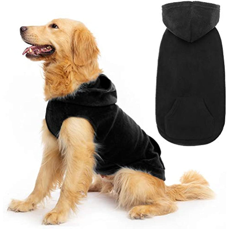 Pet Dog Clothes With Pocket, Polar Fleece Dog Hoodie Fall-Paw Print Pad