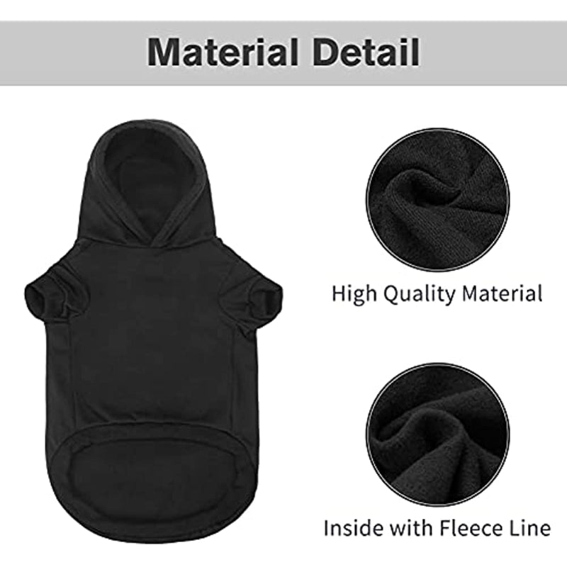 Security Dog Hoodies Puppy Sweater Cold Weather Dog Coats Soft Brushed Fleece Pet Clothes Hooded Sweatshirt For Dog Cat-Paw Print Pad