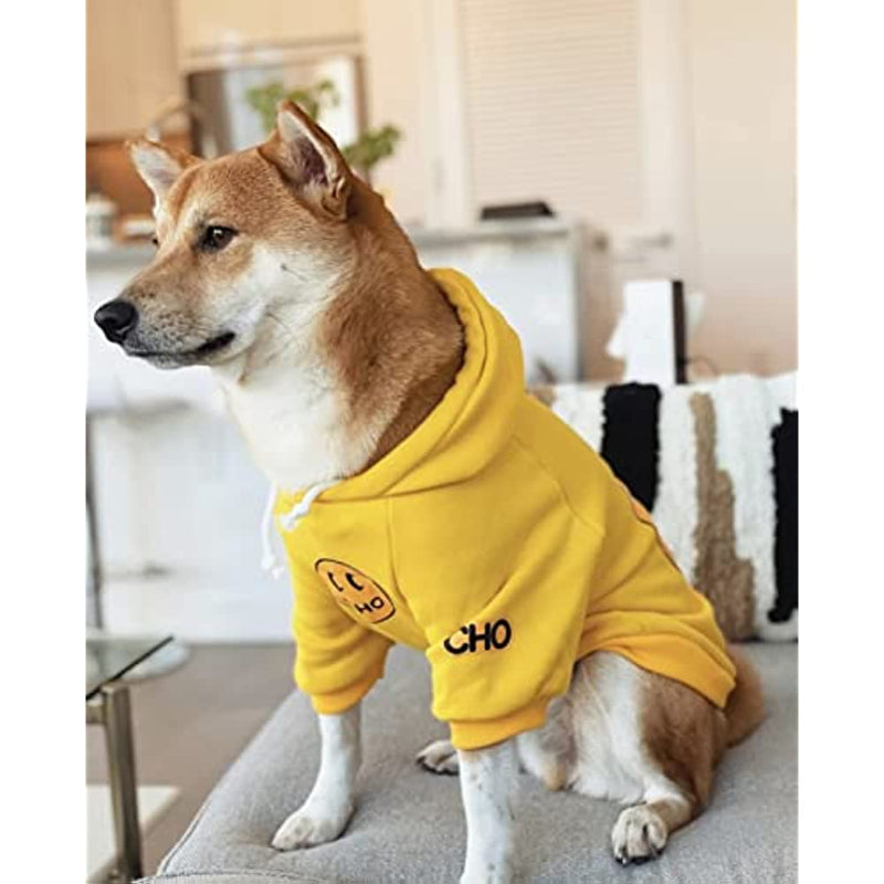 Smiley Dog Hoodie Stylish Dog Clothes Smiley Face Cotton Sweatshirt Fashion Outfit For Dogs Cats Puppy-Paw Print Pad