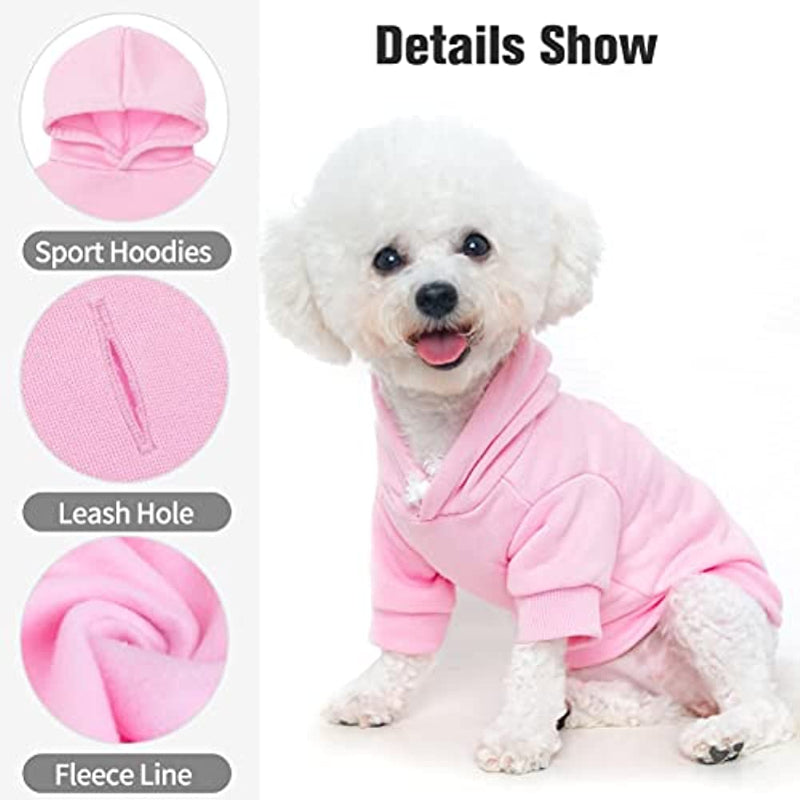 Dog Hoodies Fleece Lined Hooded Pullover For Dog Cat In Cold Weather-Paw Print Pad