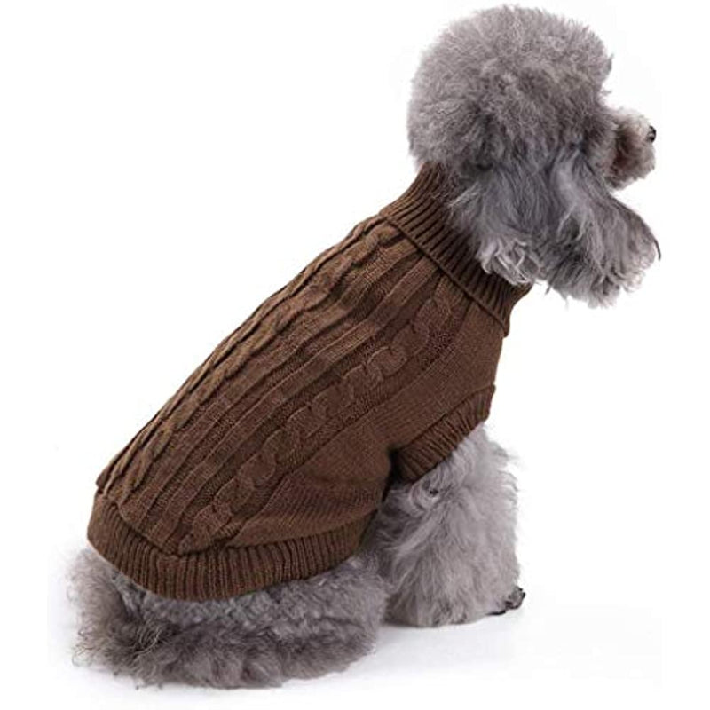 Small Dog Knitted Pet Sweater Warm Dog Sweatshirt Dog Winter Clothes-Paw Print Pad