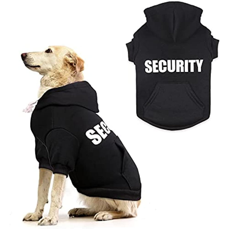 Dog Hoodie Security Dog Sweater Soft Brushed Fleece Dog Clothes Dog Hoodie Sweatshirt With Pocket Dog Sweaters For Large Dogs-Paw Print Pad