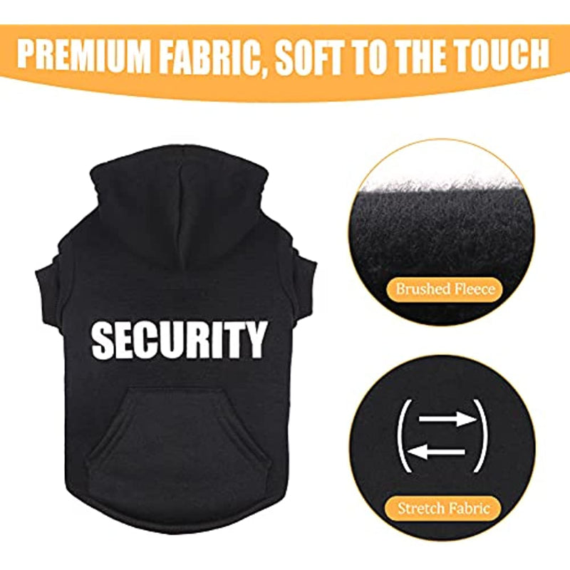 Dog Hoodie Security Dog Sweater Soft Brushed Fleece Dog Clothes Dog Hoodie Sweatshirt With Pocket Dog Sweaters For Large Dogs-Paw Print Pad