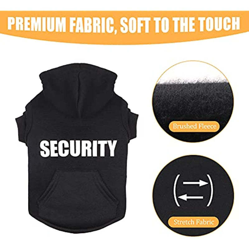 Dog Hoodie Security Dog Sweater Soft Brushed Fleece Dog Clothes Dog Hoodie Sweatshirt With Pocket Dog Sweaters For Large Dogs-Paw Print Pad