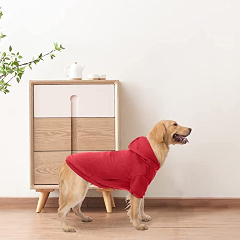 Dog Hoodies Fleece Lined Hooded Pullover For Dog Cat In Cold Weather-Paw Print Pad