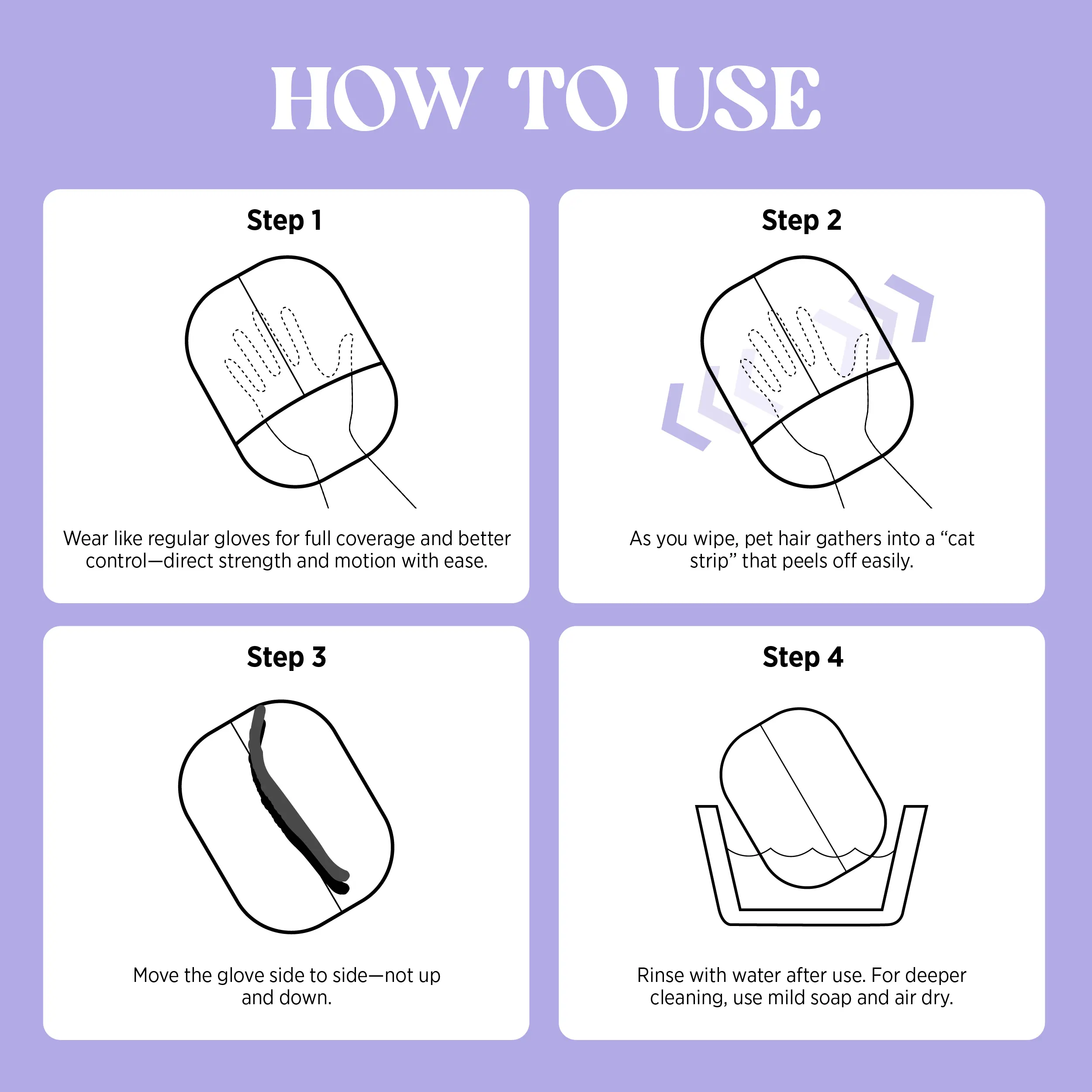 Lesure Pet Hair Remover Glove, Electrostatic Removal Gloves for Pet Hair, Pet Hair Remover Gloves for Dog & Cat, TikTokShopBlackFriday Choice, Reusable Pet Hair Remover Glove for Carpet, Couch, Clothing, Furniture(Use horizontally) Shedding Grooming Kit