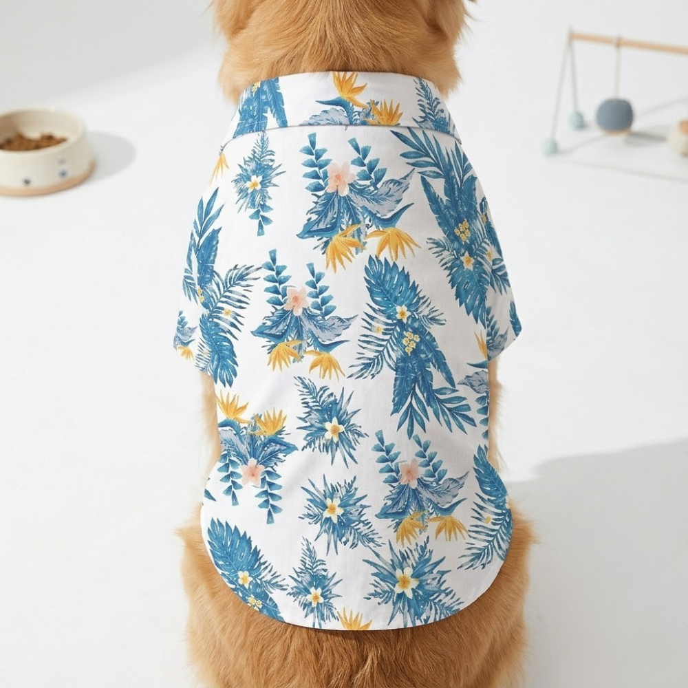 Lightweight Hawaiian Style Hooded Shirt For Small Pets