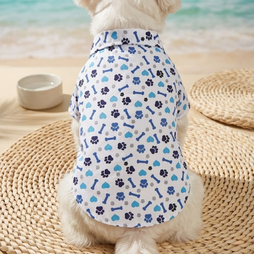 Lightweight Hawaiian Style Hooded Shirt For Small Pets