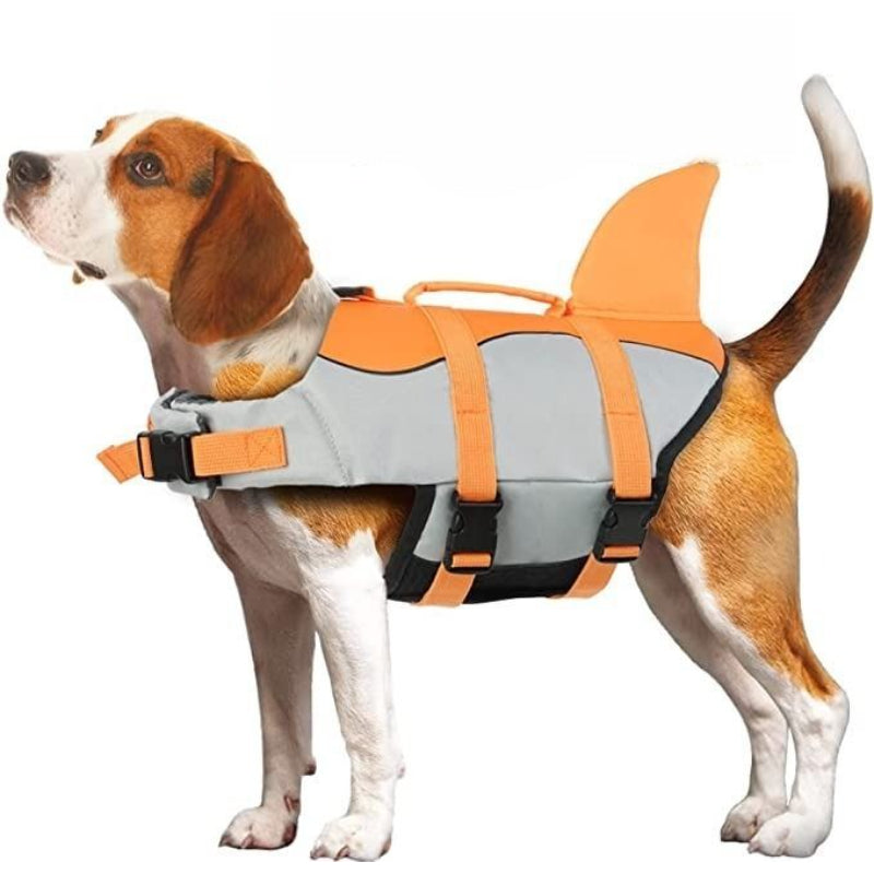 Dog Life Preserver For Swimming With High Buoyancy And Lift Handle-Paw Print Pad