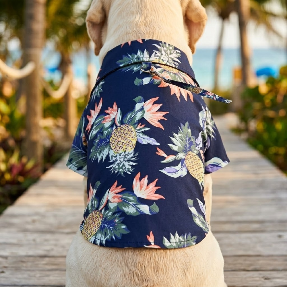 Lightweight Hawaiian Style Hooded Shirt For Small Pets