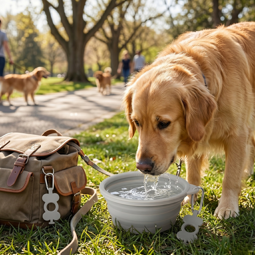 Silicone Collapsible Portable Water Bowl For Dogs