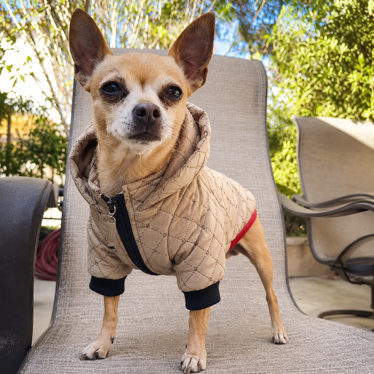 Vintage Winter Fashion Dog Hoodie With Zipper