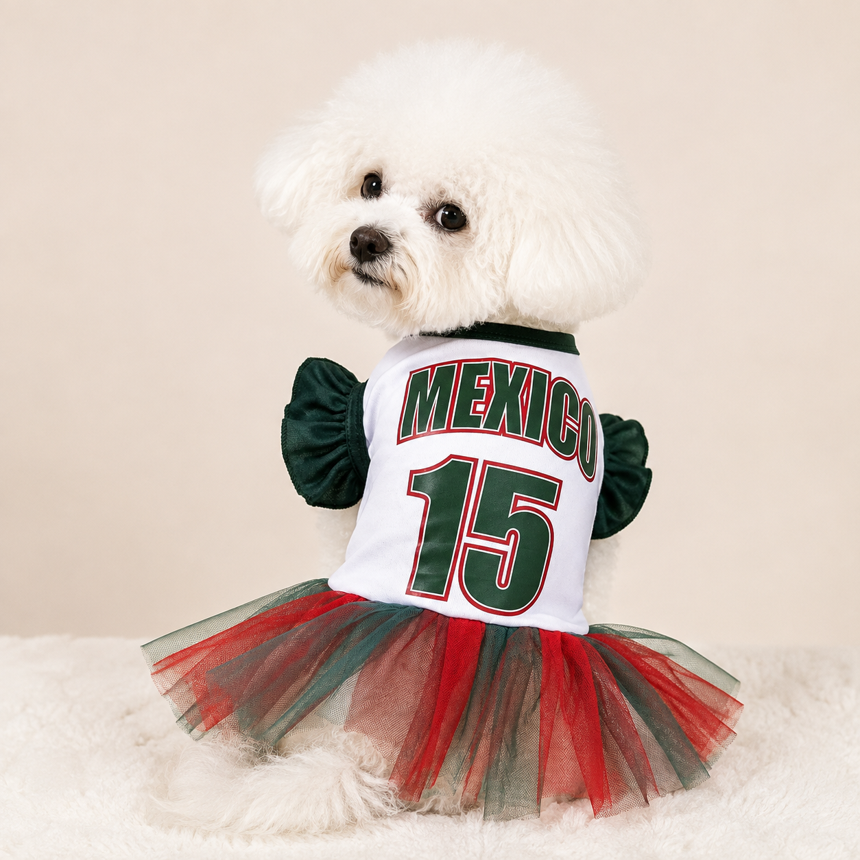 Mexico Team Soccer Fans Skirt Outfit For Pets