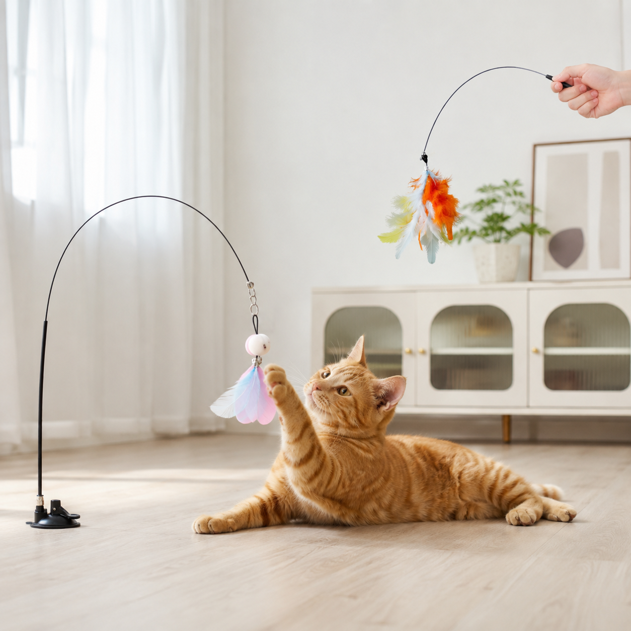 10 Pieces Interactive Cat Wand And Chasing Stick Toys For Indoor Cats And Kittens