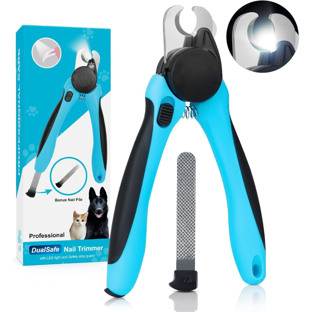 LED Dog Nail Clipper with Light Safe Easy Trimmer Quick Sensor