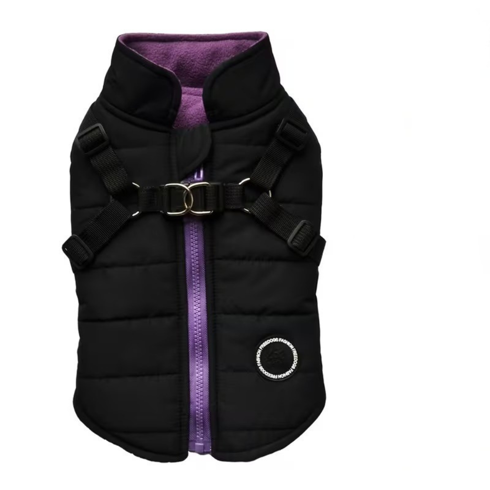 Padded Zipper Dog Vest With Harness