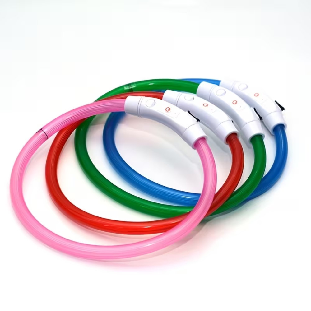 USB Rechargeable LED Light Dog Collar Anti-Lost Luminous Safety
