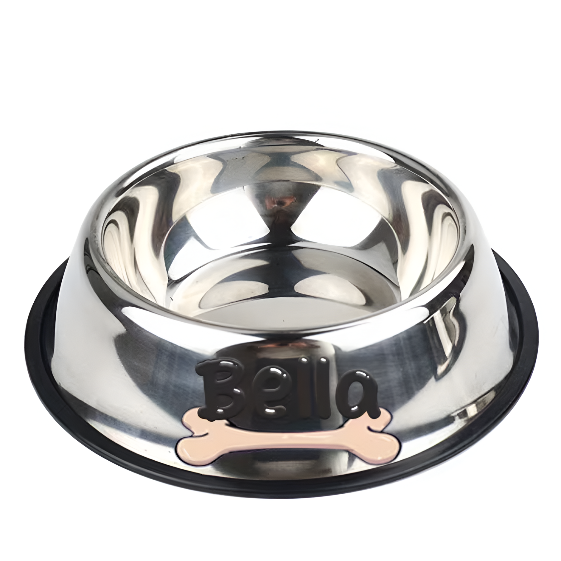 Steel Pet Bowl With Custom Name For Cats And Dogs