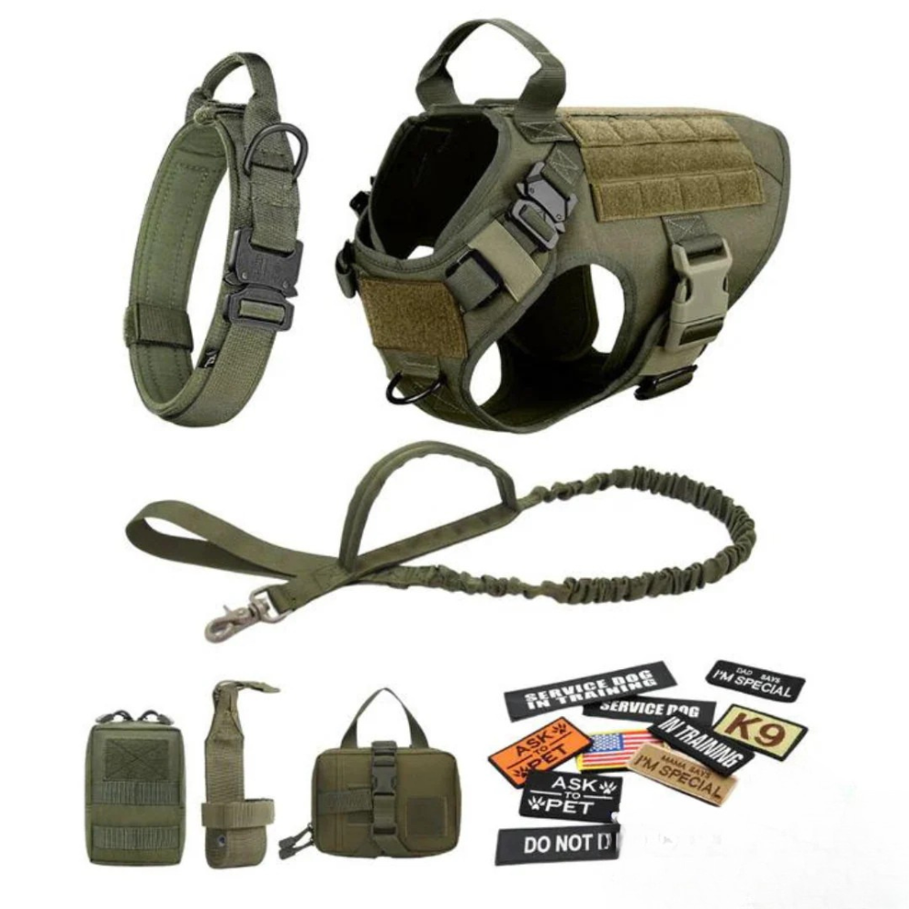 Military Grade Dog Harness-Paw Print Pad