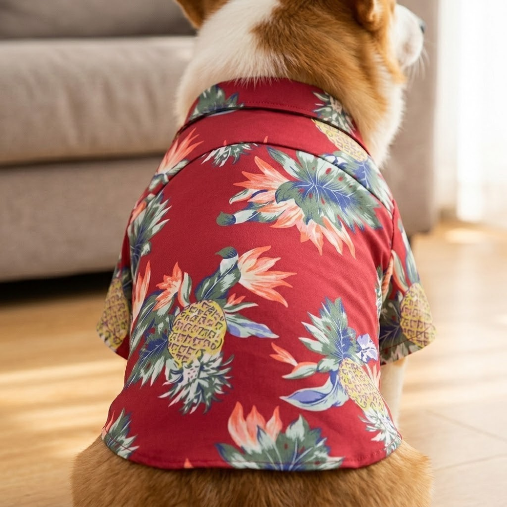 Lightweight Hawaiian Style Hooded Shirt For Small Pets