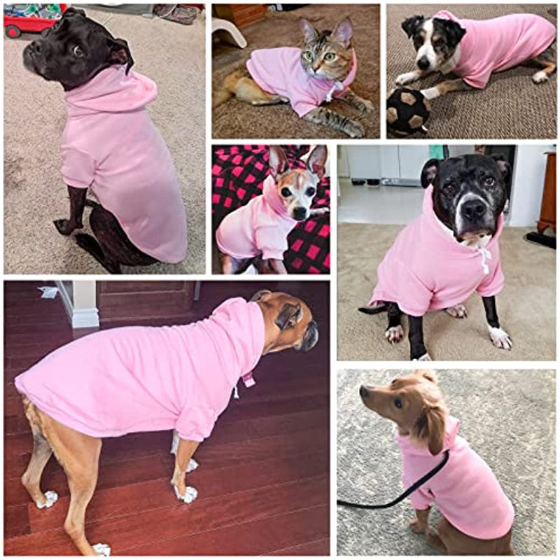 Dog Hoodies Fleece Lined Hooded Pullover For Dog Cat In Cold Weather-Paw Print Pad