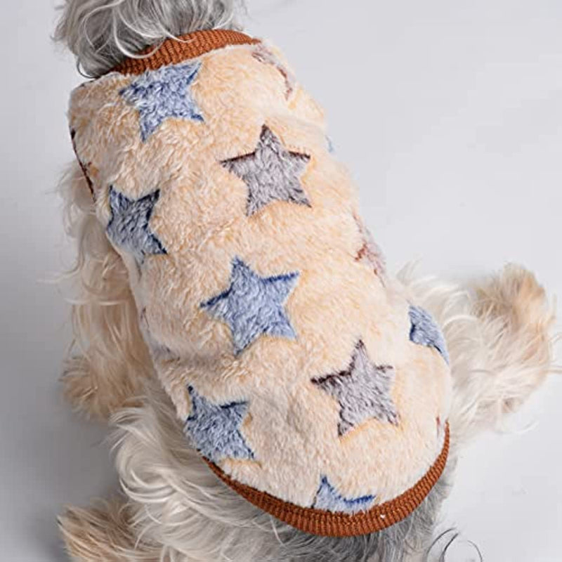 2 Pieces Small Dog Sweaters Fleece Cloth Warm Puppy Sweaters-Paw Print Pad