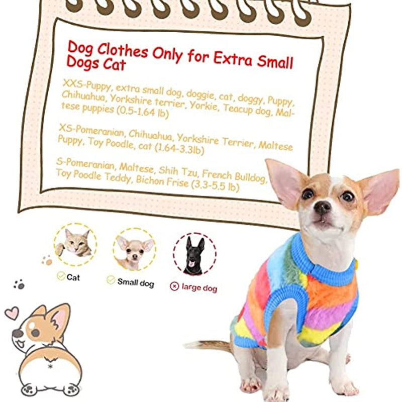 2 Pieces Small Dog Sweaters Fleece Cloth Warm Puppy Sweaters-Paw Print Pad