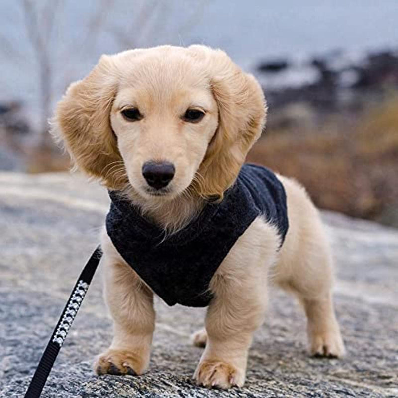 Fleece Vest Dog Sweater Warm Pullover Fleece Dog Jacket-Paw Print Pad