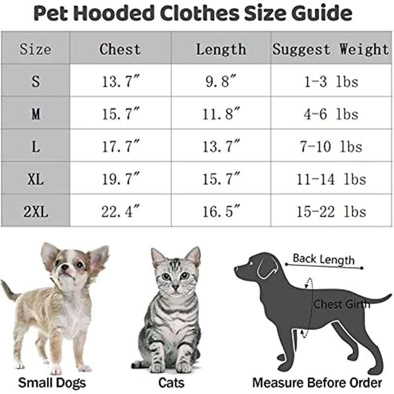 Pet Dog Hoodie Sweater Black Warm Soft Fleece Sweatshirts With Pocket-Paw Print Pad