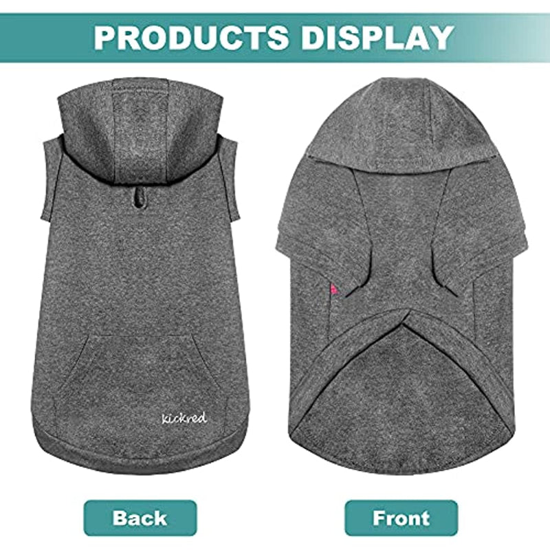 Basic Dog Hoodie Sweatshirts, Pet Clothes Hoodies Sweater With Hat & Leash Hole, Soft Cotton Outfit Coat For Small Medium Large Dogs-Paw Print Pad