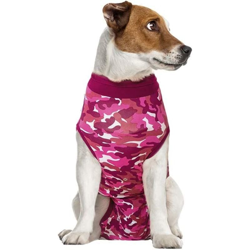 Recovery Suit Dog, Pink Camouflage-Paw Print Pad