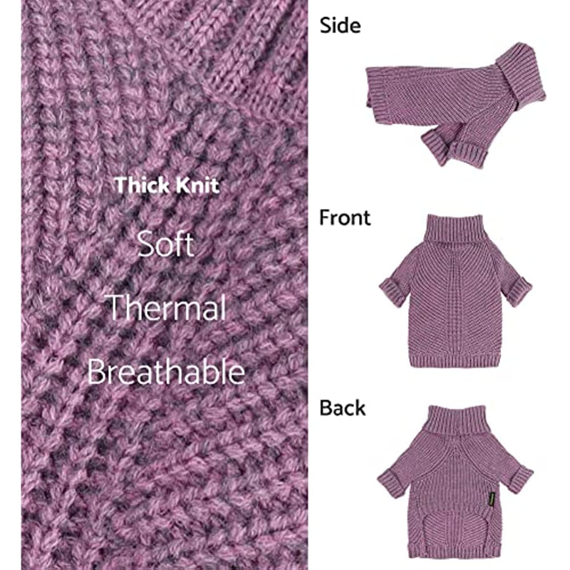 Thermal Knitted Dog Sweater Doggy Winter Coat Pet Clothes Doggie Turtleneck Jacket Puppy Outfits-Paw Print Pad