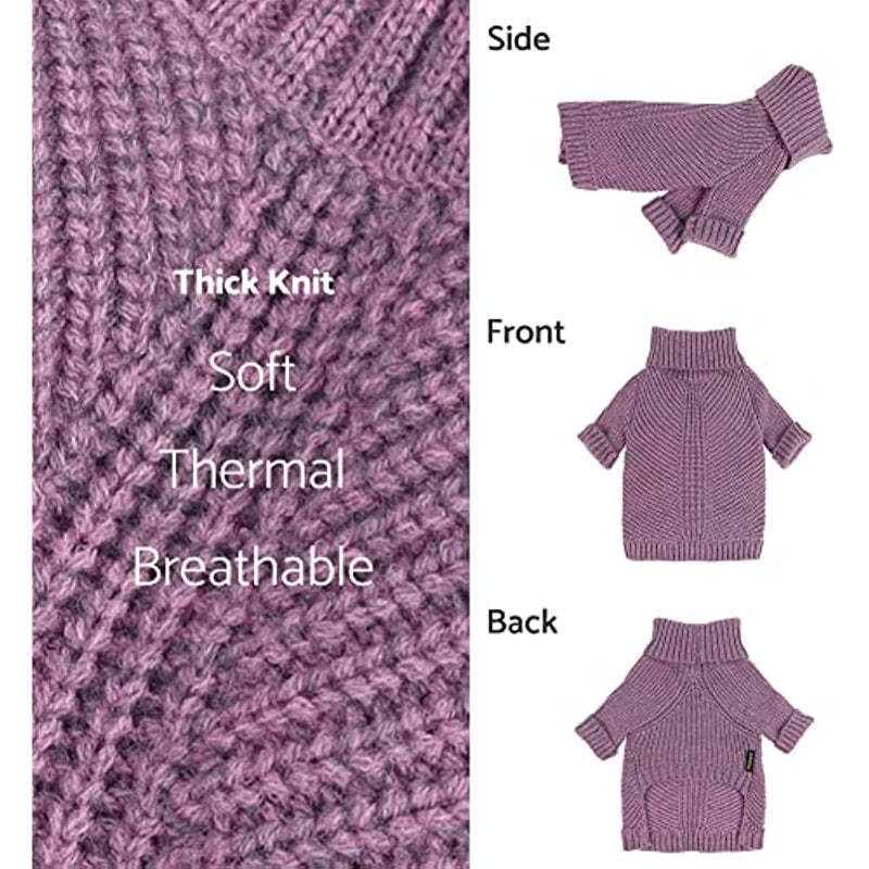 Thermal Knitted Dog Sweater Doggy Winter Coat Pet Clothes Doggie Turtleneck Jacket Puppy Outfits-Paw Print Pad