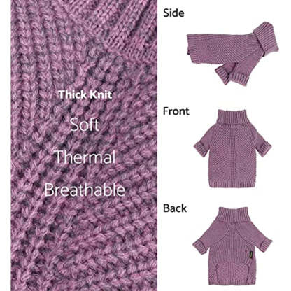 Thermal Knitted Dog Sweater Doggy Winter Coat Pet Clothes Doggie Turtleneck Jacket Puppy Outfits-Paw Print Pad