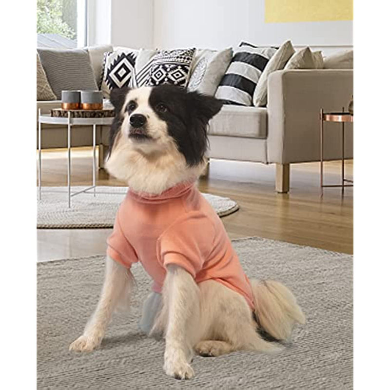 Basic Dog Hoodie Sweatshirts, Pet Clothes Hoodies Sweater With Hat & Leash Hole, Soft Cotton Outfit Coat For Small Medium Large Dogs Velvet Pink-Paw Print Pad