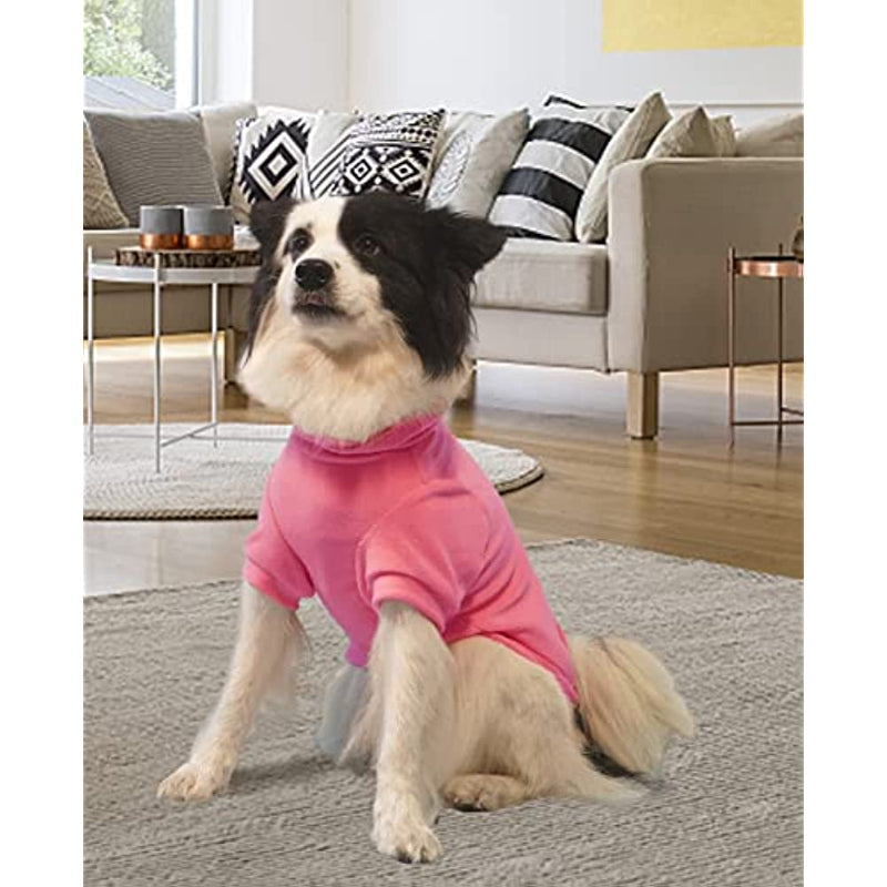 Basic Dog Hoodie Sweatshirts, Pet Clothes Hoodies Sweater With Hat & Leash Hole, Soft Cotton Outfit Coat For Small Medium Large Dogs Pink-Paw Print Pad