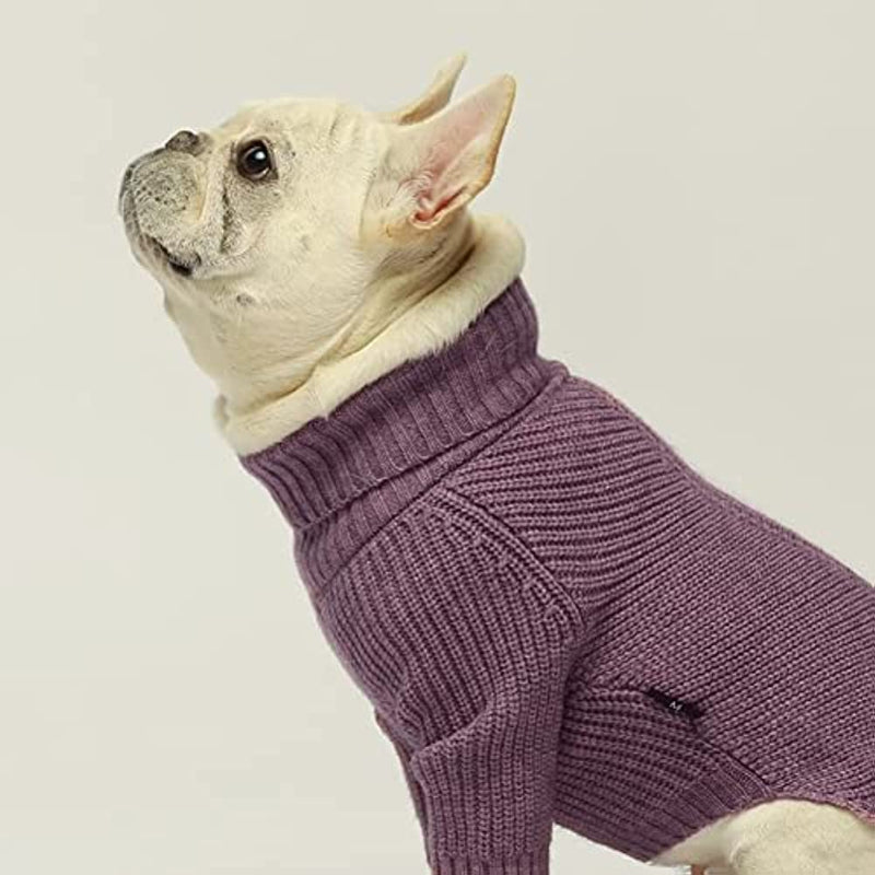 Thermal Knitted Dog Sweater Doggy Winter Coat Pet Clothes Doggie Turtleneck Jacket Puppy Outfits-Paw Print Pad