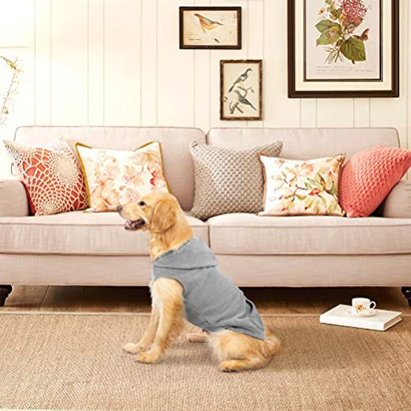 Pet Dog Clothes With Pocket, Polar Fleece Dog Hoodie Fall-Paw Print Pad