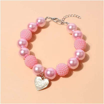 Gold Link Chain Punk Pearl Necklace For Dogs-Paw Print Pad