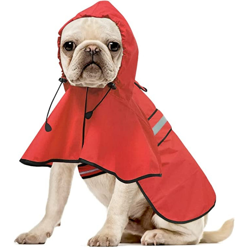 Rain Coat For Small Dogs Waterproof Adjustable Pet Raincoat Jacket-Paw Print Pad