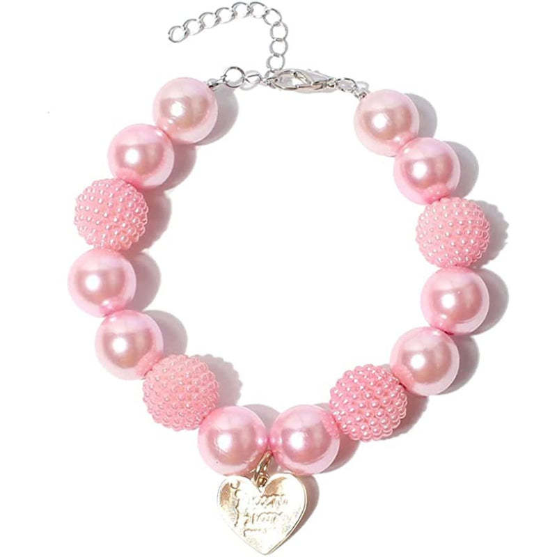 Gold Link Chain Punk Pearl Necklace For Dogs-Paw Print Pad