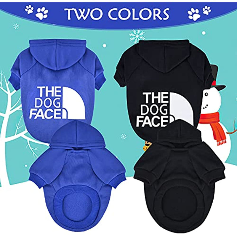 Dog Sweatshirt Hoodie 2 Pack Pet Puppy Sweaters For Small Dogs Girl Boy Chihuahua Doggie Clothes Outfit Apparel Cats Clothing Coats-Paw Print Pad