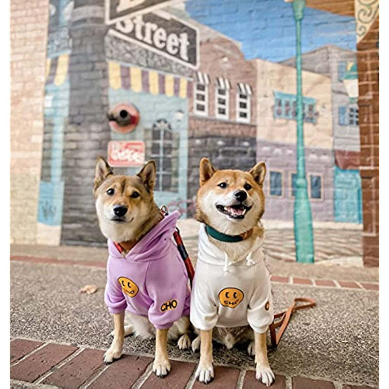 Smiley Dog Hoodie Dog Clothes Smiley Face Sweater Cotton Sweatshirt Fashion Outfit For Dogs Cats Puppy-Paw Print Pad