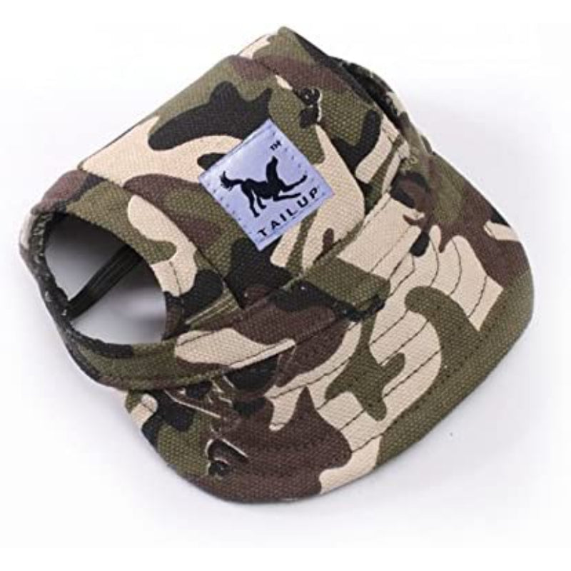 Baseball Caps Hats With Neck Strap Adjustable Comfortable Ear Holes For Small Medium And Large Dogs In Outdoor Sun Protection-Paw Print Pad